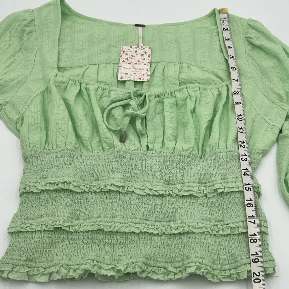 FREE PEOPLE - Lotita Queen Green Blouse.